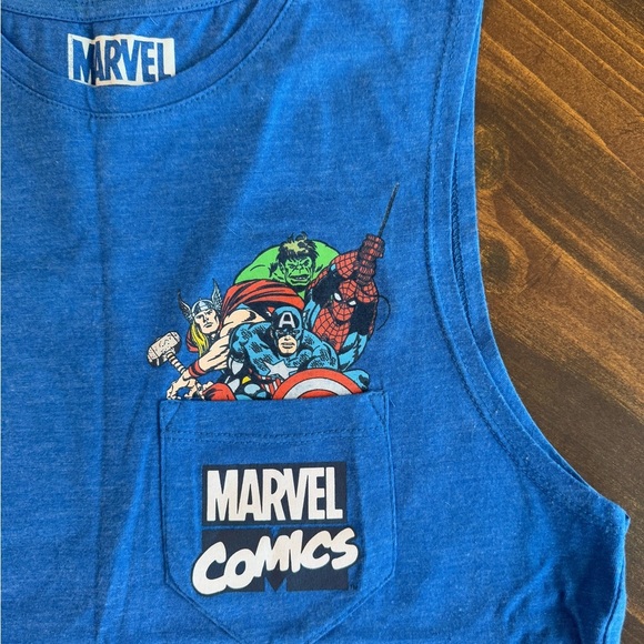 NWOT Marvel Comics Blue Sleeveless Shirt Tank - Picture 3 of 5